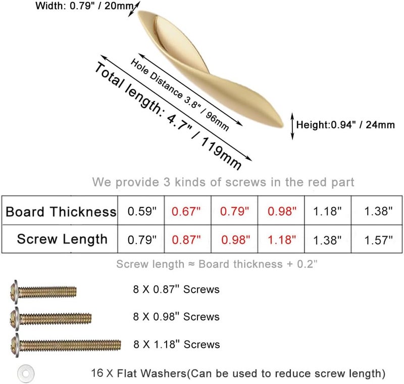 ESreake 4Pcs Arcuate Pulls Handles Knobs,3.8" C-C Modern Elegant Curved Handle Cabinet Pulls,Create a Spatial Aesthetic,S-Shaped Solid Zinc Alloy Drawer Pull (4 Pack, Pearl Gold, 3.8" Hole Centers) - Image 2